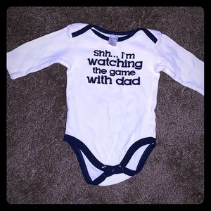 Modern baby brand football onesie
